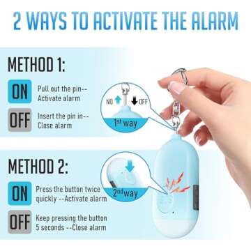 Safesound Personal Alarm Siren Song 3 Pack - 130dB Self Defense Alarm Keychain Emergency LED Flashli...