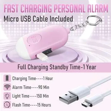 Safesound Personal Alarm Siren Song 3 Pack - 130dB Self Defense Alarm Keychain Emergency LED Flashlight with USB Rechargerable - Security Personal Protection Devices for Women Girls Kids Elderly