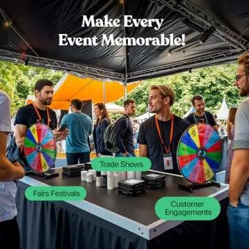 18 Inch Heavy Duty Spinning Prize Wheel - 14 Slots Color Tabletop Roulette Spin The Wheel with Dry Erase Marker and Eraser Win The Fortune Game for Carnival and Trade Show