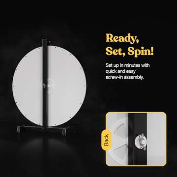 18 Inch Heavy Duty Spinning Prize Wheel - 14 Slots Color Tabletop Roulette Spin The Wheel with Dry Erase Marker and Eraser Win The Fortune Game for Carnival and Trade Show