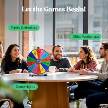 18 Inch Heavy Duty Spinning Prize Wheel - 14 Slots Color Tabletop Roulette Spin The Wheel with Dry Erase Marker and Eraser Win The Fortune Game for Carnival and Trade Show