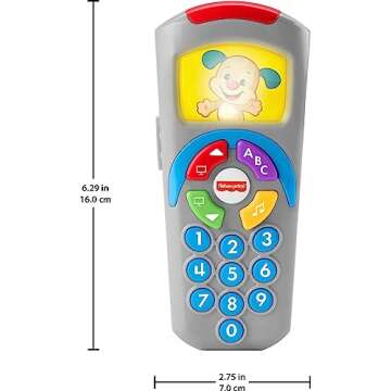 Fisher-Price Baby Learning Toy Laugh & Learn Puppy’s Remote Pretend TV Control with Music & Lights for Developmental Play Infants Ages 6+ Months