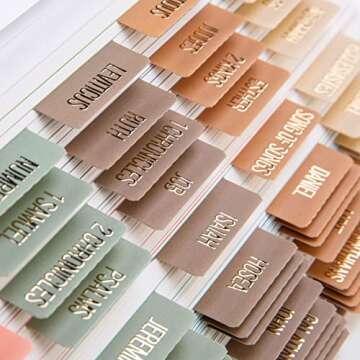 DiverseBee Laminated Bible Tabs (Gold Embossed Lettering), Bible Journaling Supplies, Bible Book Tab...