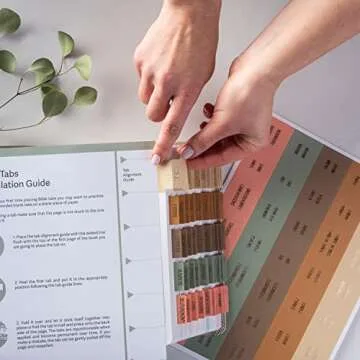 DiverseBee Laminated Bible Tabs (Gold Embossed Lettering), Bible Journaling Supplies, Bible Book Tabs, Christian Gift, 73 Bible Tabs for Women and Men, Includes 4 Blank Tabs (Meadow)