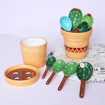 Charming Cactus Measuring Spoons Set for Baking Gifts