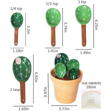 Charming Cactus Measuring Spoons Set for Baking Gifts