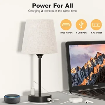 Compact Touch Bedside Lamps with Fast Charging Ports