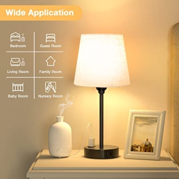 Compact Touch Bedside Lamps with Fast Charging Ports