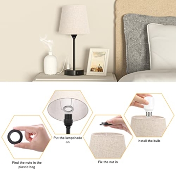 Compact Touch Bedside Lamps with Fast Charging Ports