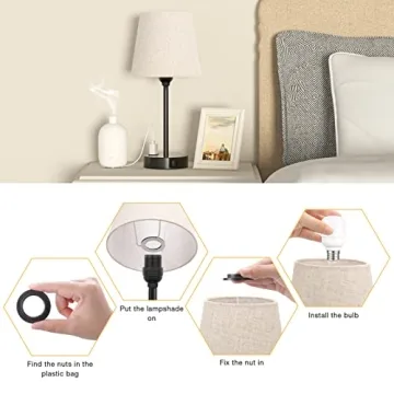 Compact Touch Bedside Lamps with Fast Charging Ports