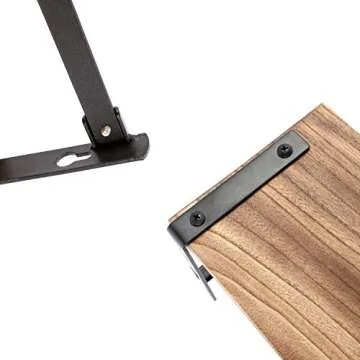 PHUNAYA Floating Shelves Rustic Wood Wall Mounted Shelf Practical Metal Fence Design Ideal for Bedroom, Bathroom, Kitchen Set of 3(Carbonized Black)