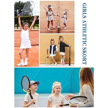 Soudittur Girls High Waisted Tennis Skirt with Pockets