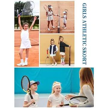 Soudittur Girls High Waisted Tennis Skirt with Pockets