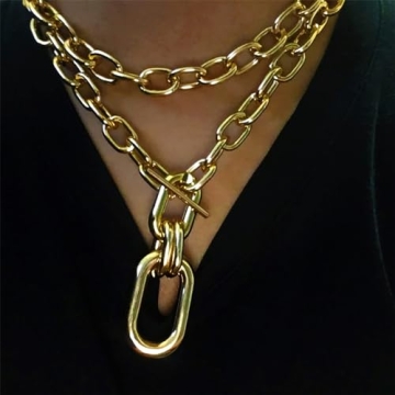 Long Tiantian Chunky Gold Statement Necklace for Women