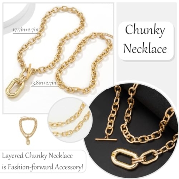 Long Tiantian Chunky Gold Statement Necklace for Women