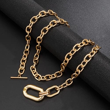 Long Tiantian Chunky Gold Statement Necklace for Women