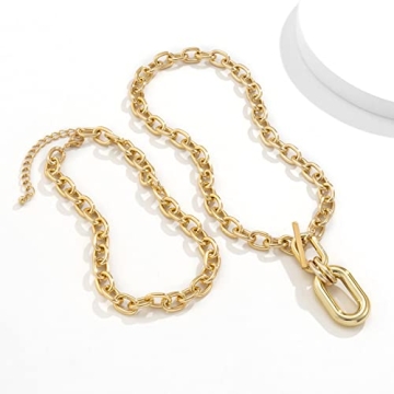 Long Tiantian Chunky Gold Statement Necklace for Women