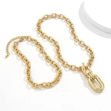 Long Tiantian Chunky Gold Statement Necklace for Women