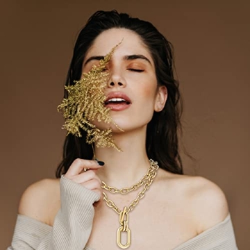 Long Tiantian Chunky Gold Statement Necklace for Women