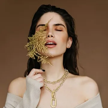 Long Tiantian Chunky Gold Statement Necklace for Women