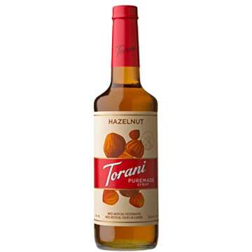 Torani Puremade Syrup, Hazelnut Flavor, Glass Bottle, Natural Flavors, 25.4 Fl. Oz, 750 mL
