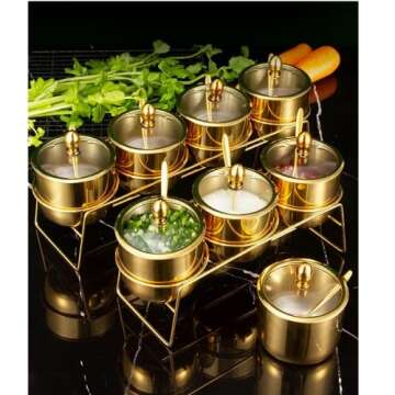 Hewnda Spice Box Set: Elegant Seasoning Storage Jars