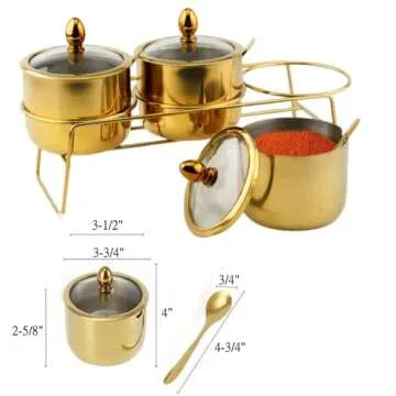 Hewnda Spice Box Set: Elegant Seasoning Storage Jars