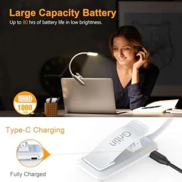 Gritin 9 LED Rechargeable Book Light for Reading in Bed