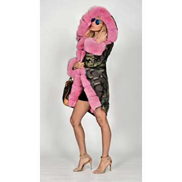 Roiii Women Military Winter Casual Outdoor Coat Hoodie Jacket Long Trench Par Black Small / 4