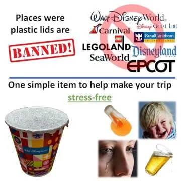 Kaizen Kreations Universal Cup Lid. Vacation Essentials Cruise Must Haves and Disney World Essentials and DisneyLand Essentials. Cruise Necessities for Parents and Adults with Kids (50 Pack)