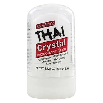 Thai Deodorant Stone Pure and Natural Crystal Mini Stick - 2 oz