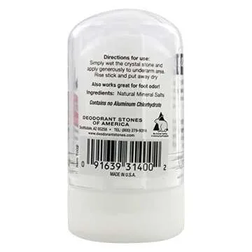 Thai Deodorant Stone Pure and Natural Crystal Mini Stick - 2 oz