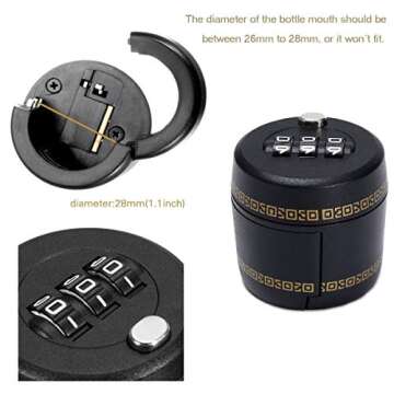 Combination Lock for Wine and Liquor Bottle Stoppers