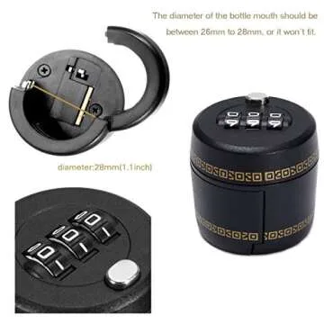 Combination Lock for Wine and Liquor Bottle Stoppers