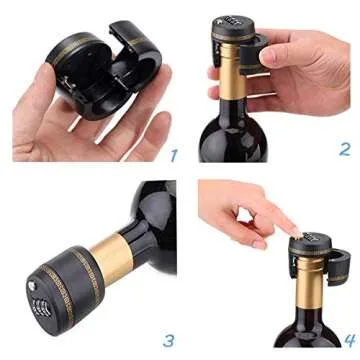 Combination Lock for Wine and Liquor Bottle Stoppers