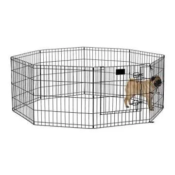 MidWest Homes for Pets Dog Exercise Pen & Playpen, 24"W x 24"H, With Door, Black