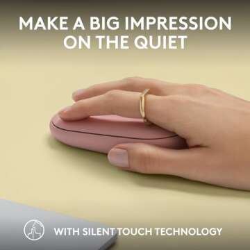 Logitech Pebble Mouse 2 M350s Slim Bluetooth Wireless Mouse, Portable, Lightweight, Customizable Button, Quiet Clicks, Easy-Switch for Windows, macOS, iPadOS, Android, Chrome OS - Tonal Rose