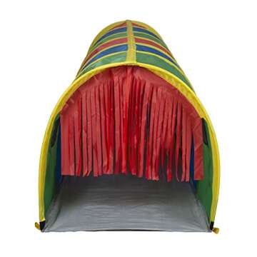 Pacific Play Tents 95200 Kids Super Sensory 9-Foot D Style Institutional Crawl Play Tunnel, 9' x 30" x 30", Multicolored