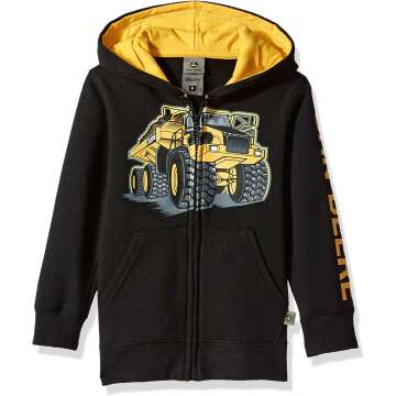 John Deere Boys Fleece Zip Front Hoodie