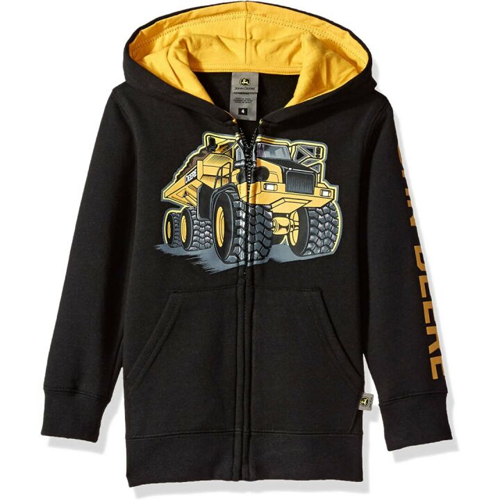 John Deere Boys Fleece Zip Front Hoodie