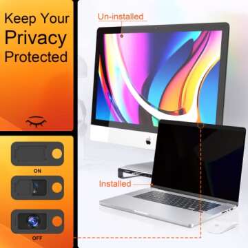 Privacy Screen MacBook Pro 13 Inch(2016-2022, M1, M2) & MacBook Air 13" (2018-2021, M1), Magnetic An...