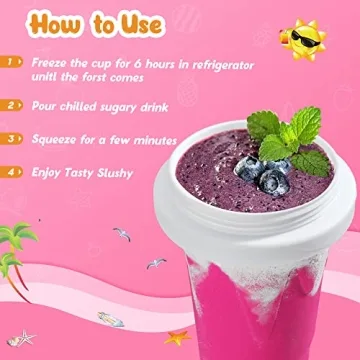 RELPOM Slushie Maker Cup - Quick Frozen Smoothies for All Ages