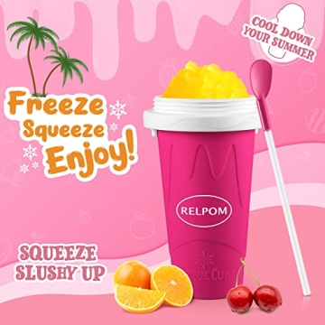 RELPOM Slushie Maker Cup - Quick Frozen Smoothies for All Ages
