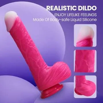 Thrusting Dildo Vibrator Sex Toys for Women Couples - 9.25" Heated Realistic G-Spot Vibrator with 3 Thrusting Speeds & 10 Vibrating Modes,Lifelike Pink Silicone Dildo Adult Toy for Women