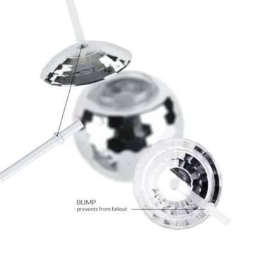 Andaz Press Disco Ball Cups 19oz Tumbler with Straw 4-Pack