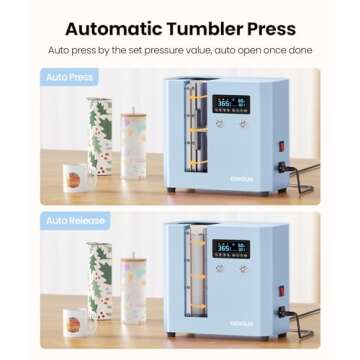EENOUR Auto Tumbler Heat Press Machine - Seamless Automatic Rotation Full Print Heat Press with Pres...