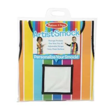 Melissa & Doug Art Essentials Artist Smock - One Size Fits All - Artist Painting Apron With Pockets, Art Smock For Toddlers And Kids