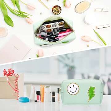 Reginary Preppy Patch Toiletry Bag Set - Cute & Stylish