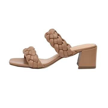 CUSHIONAIRE Women's Onyx braided Heel Sandal +Memory Foam, Wide Widths Available