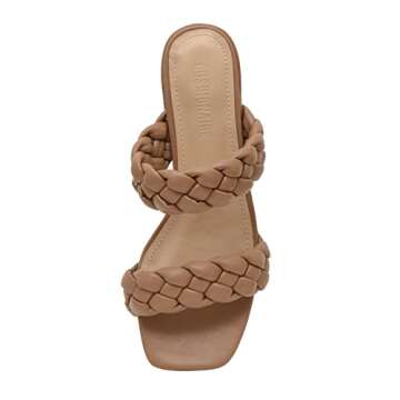 CUSHIONAIRE Women's Onyx braided Heel Sandal +Memory Foam, Wide Widths Available